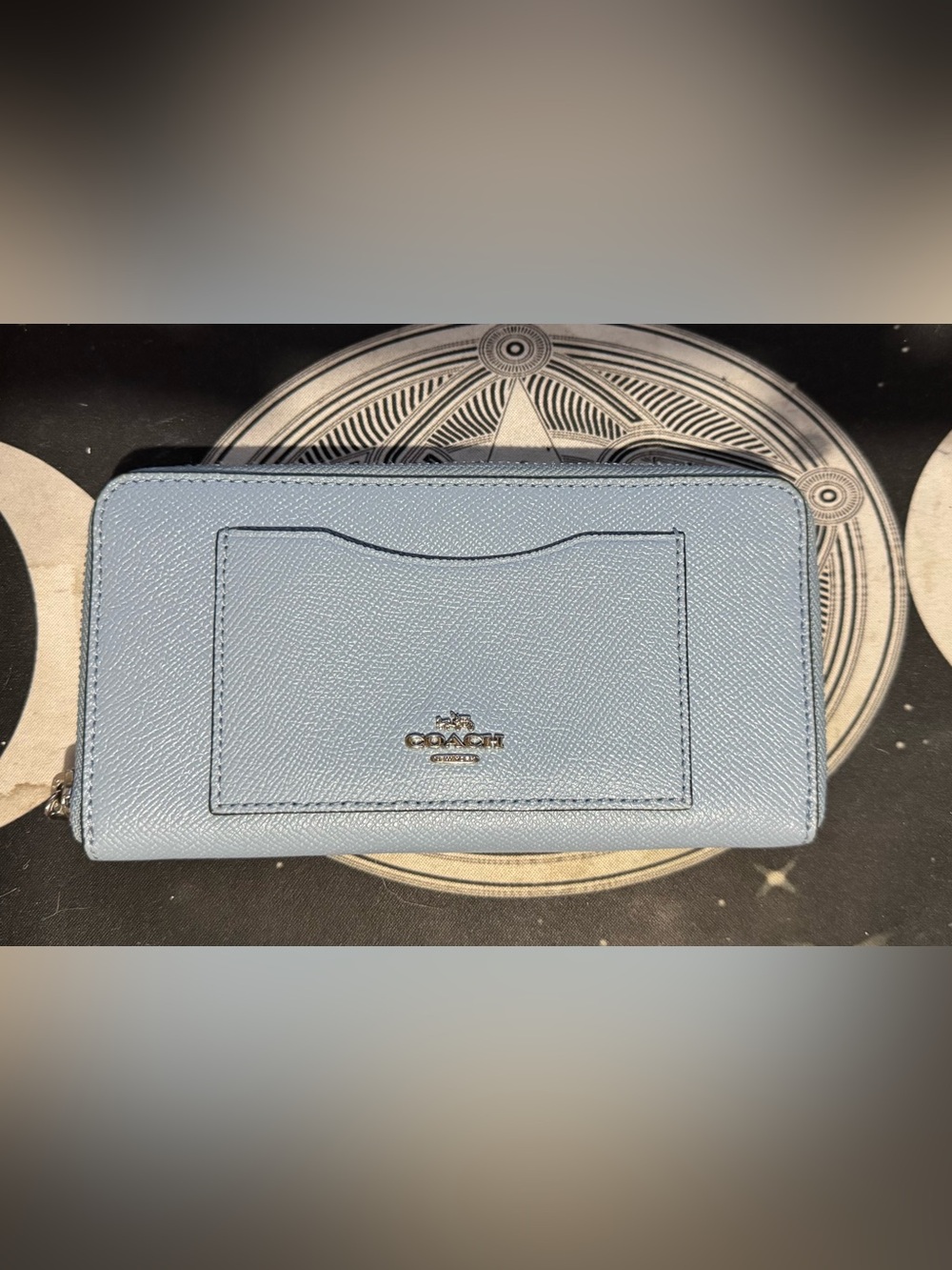 Coach Accordion Zipper Wallet Light Blue